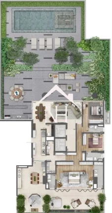 Imagem Apartamento Garden 585m com 3 suítes,Terraço coberto e Descoberto com Piscina Privativa,Ponto p/carregamento Carro Elétrico,Fitness,Sauna,Brinqueteca
