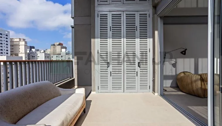 Imagem Imóvel de alto padrão: Apartamento à venda ou locação em São Paulo-SP, Cerqueira César - 1 quarto, 1 suíte, 2 salas, 2 banheiros, 1 vaga, 105m².
