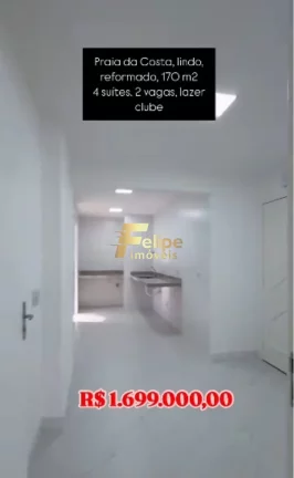 Imagem BELÍSSIMO APARTAMENTO COM 04 SUÍTES E LAZER DE CLUBE À VENDA NA PRAIA DA COSTA EM VILA VELHA/ES!