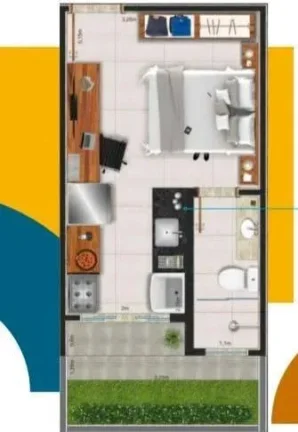 Imagem Studio à venda, no Edifício My House Barbacena, em Barbacena, Centro, com 1 quarto, 20,57m2