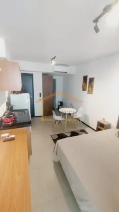 Imagem Apto Studio 27,61m², 1 dormitório, banheiro, sacada, Vidros antirruído, porta com senha eletrôni...