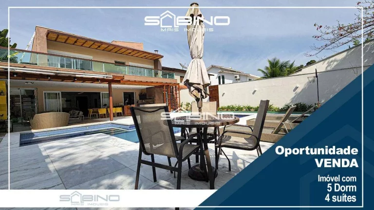 Imagem Belíssima casa à venda na Riviera de São Lourenço - Bertioga SP | 5 Dormitórios | 5 Suítes | 390 m² de área útil.