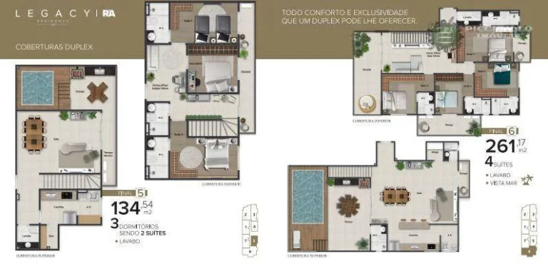 Imagem Cobertura com 4 dormitórios à venda, 261 m² por R$ 2.610.000,00 - Vila Guilhermina - Praia Grande/SP
