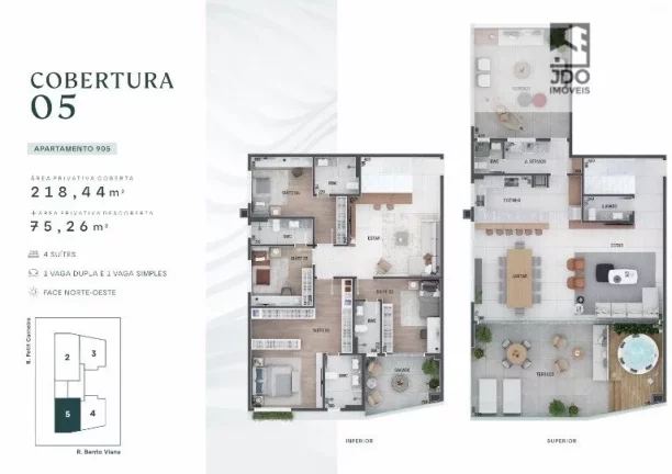 Imagem Cobertura Duplex a Venda no bairro Água Verde - Curitiba, PR