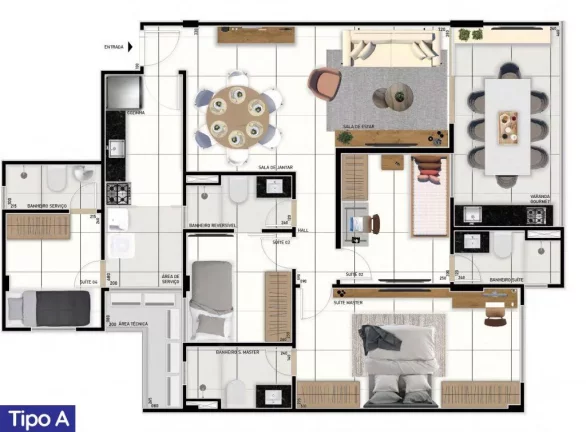 Imagem Apartamento 3 dormitórios para Venda, Recanto das Palmeira, 4 dormitórios, 4 suítes, 4 banheiros, 2 vagas