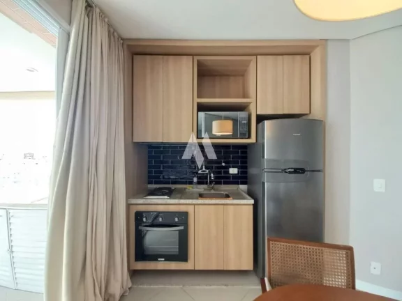 Imagem Apartamento/flat mobiliado com 1 dormitório vista mar aluguel - Pompéia/Santos-SP