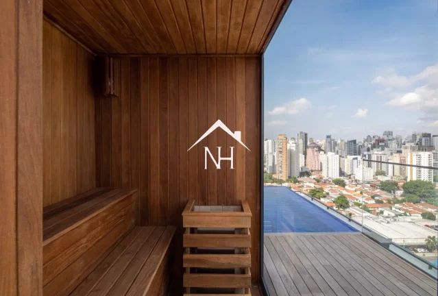 Imagem Studio mobiliado de 49m com 1 dormitório, amplo terraço, área de serviço,1 vaga,Espaço Gourmet,Academia,Quadra de Squash,Piscina Aquecida,Playground