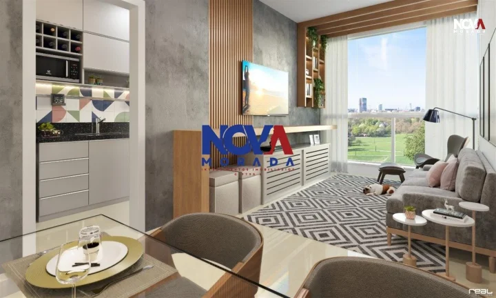 Imagem More em um apartamento de 2 quartos com suíte a poucos metros do Shopping Boulevard e da praia de I...
