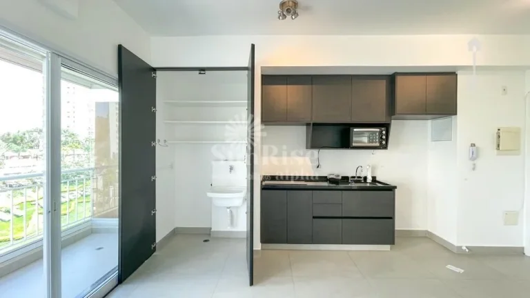 Imagem Apartamento semi-mobiliado para alugar Alphaville - Tamboré com 1 suíte e 1 vaga - 50m² | R$4.684,00 pacote - Santana de Parnaíba/SP