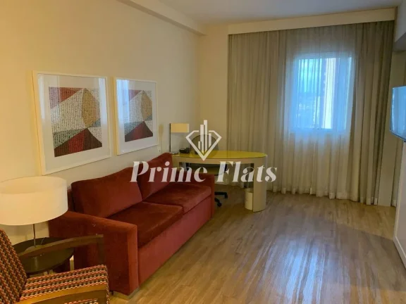 Imagem Flat disponível para locação no Quality Suites Alphaville, com 40m², 1 dormitório e 1 vaga