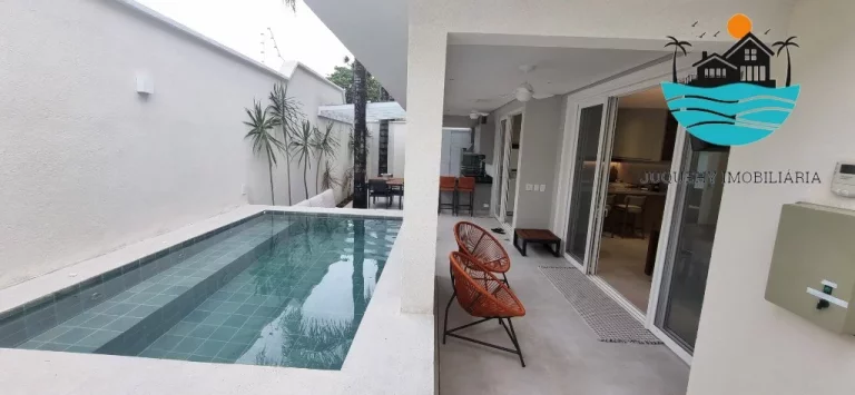 Imagem Casa Temporada Juquehy em Condomínio - com 5 suítes, 1 térrea, 3 vagas, piscina privativa, 150m da praia - Max. 10 pessoas | Juquehy Imobiliária