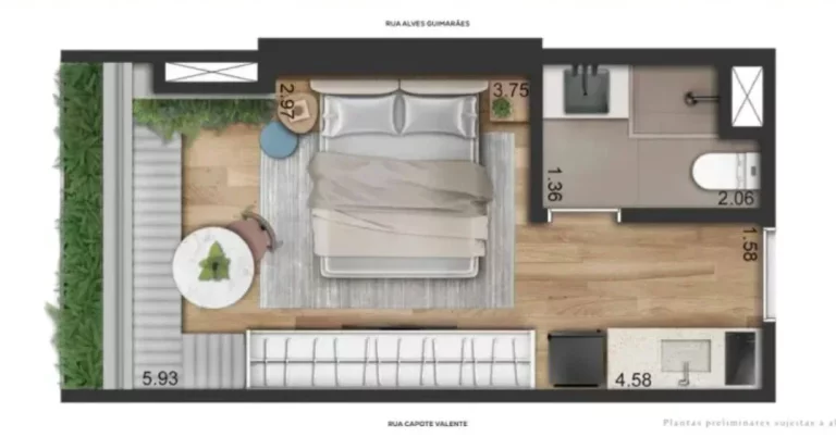 Imagem Apartamento para Venda em São Paulo, Pinheiros, 1 dormitório, 2 banheiros