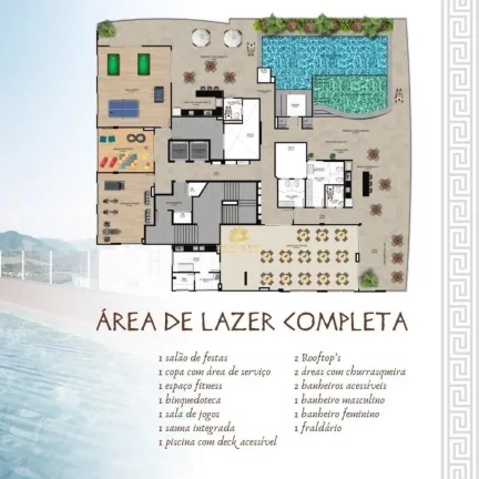 Imagem A apenas alguns passos da Praia do Morro, hÃ¡ um edifÃ­cio com uma Ã¡rea de lazer completa no terraÃ...