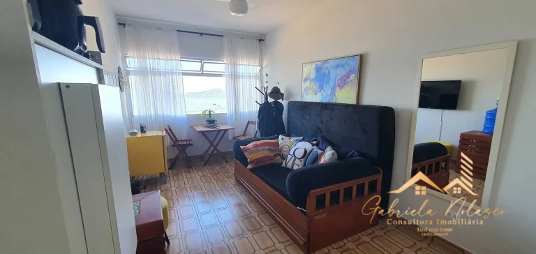 Imagem Seu novo lar está aqui! Kit Mobiliada de Frente para o Mar no José Menino, Santos - R$ 2.550