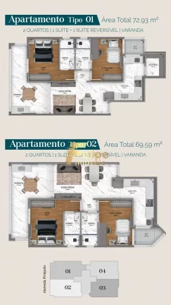 Imagem Seu novo apartamento 2 quartos com suíte próximo a Praia de Peracanga na Enseada Azul