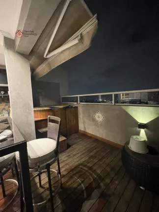 Imagem COBERTURA A VENDA NA MOOCA, COM 160 METROS, MOBILIADA. VISTA PANORÂMICA, PISO SUPERIOR COM AREA GOURMET, CHURRASQUEIRA E OFURÔ. 4 VAGAS DE GARAGEM.