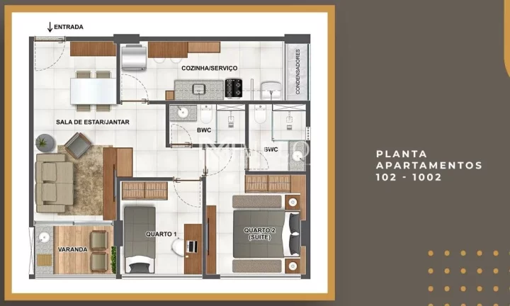 Imagem Oportunidade em CASA FORTE: 53,45m², 02qts, 01 vaga..