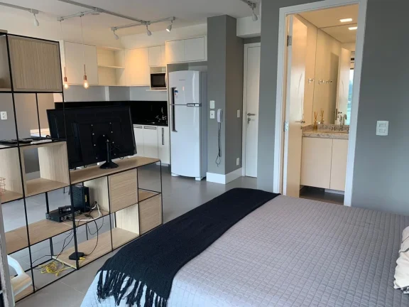 Imagem Studio Jardim Paulista - 40M², 1 Dorm, 1 Vaga Demarcada, Academia, Piscina C/ Raia, Churrasqueira, Sauna, Lavanderia Comum, Split, Playground.
