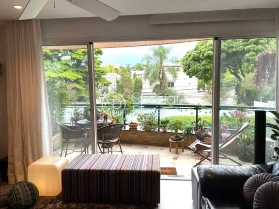 Imagem Ãtimo apartamento Ã  venda no Brooklin - Ãrea: 167,00mÂ² - Living amplo com terraÃ§o na copa das Ã...