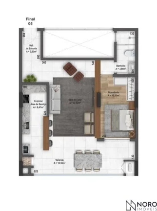 Imagem Apartamento à venda de 1 dormitório perto da UFN
