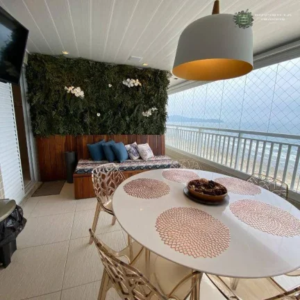 Imagem Apartamento Frente Mar com 3 dormitórios, sendo 3 suítes à venda, 166 m² por R$ 1.950.000 - Aviação - Praia Grande/SP