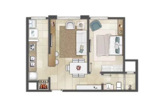 Imagem Apartamento à venda em Torres, Centro, com 1 quarto, 43m²