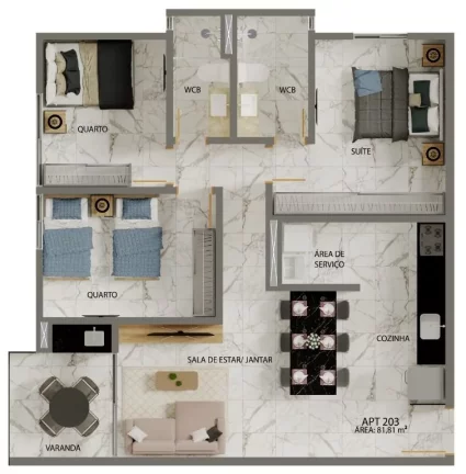 Imagem Apartamento à venda, 81 m² por R$ 875.367,00 - Jardim Oceania - João Pessoa/PB Imagem Apartamento à venda, 81 m² por R$ 875.367,00 - Jardim Oceania - João Pessoa/PB