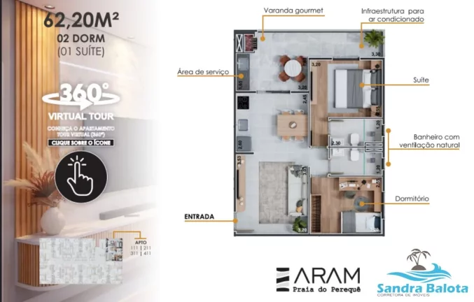 Imagem Apartamentos de 1 dormitório e 2 dormitórios/Perequê Açú