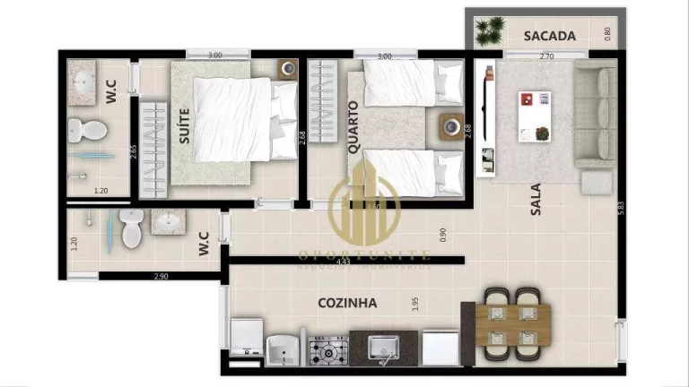 Imagem Apartamento com 2 dormitórios com 1 suite à venda, 61 m² a partir de R$ 248.000 - Sumarezinho - Ribeirão Preto/SP