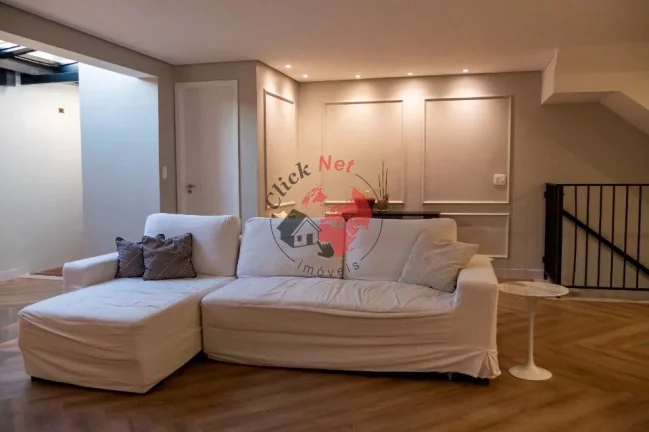 Imagem Sobrado em Condomínio, 190m²,Móveis planejados, 3 suítes ,espaço gourmet, 3 vagas. bairro Jardim em Santo André