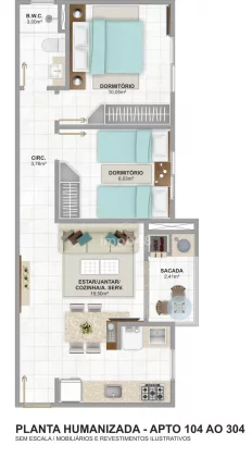 Imagem Apartamento à Venda em Serraria, São José - 2 Quartos, 65m²