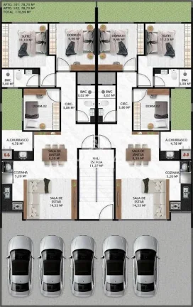 Imagem Apartamentos 3 Quartos - Residencial Acapulco, praia do tabuleiro - Barra Velha