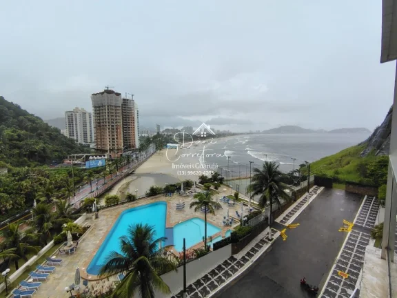 Imagem Apartamento atualizado e reformado com vista para o mar e lazer, 3 quartos com suíte e 2 vagas na Pitangueiras, Guarujá-SP - 165m² de área.
