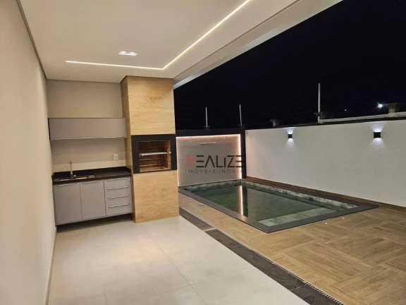 Imagem Casa moderna com escritório e 3 suítes à venda, 180 m² por R$ 1.620.000 - Condomínio Fechado - Indaiatuba/SP