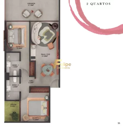 Imagem EXCELENTE APARTAMENTO DE 02 QUARTO EM CONDOMÍNIO DE ALTO PADRÃO, LOCALIZADO EM DOMINGOS MARTINS/ES!