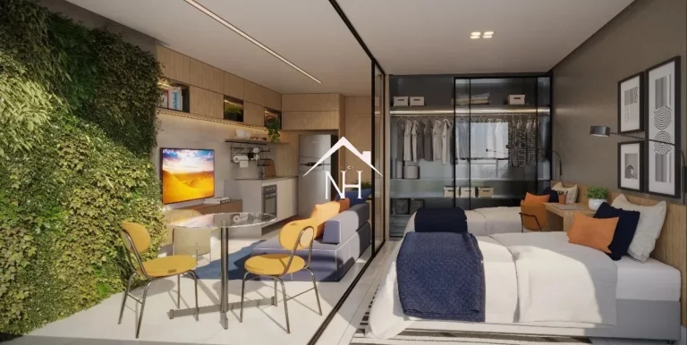 Imagem studio de 36m c/ dormitório e varanda,bicicletário,lavanderia,fitness,epaço gourmet,coworking,pet place,churrasqueira,piscina,deck,solarium,bar,spa