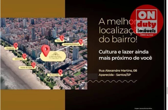 Imagem Na quadra da praia Apartamento com 2 dormitórios à venda, 146 m² a partir R$ 1.936.400 - Aparecida - Santos/SP