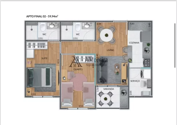 Imagem Apartamento à venda em Jundiaí-SP no Parque da Represa: 2 quartos, 1 suíte, 2 salas, 2 banheiros, 1 vaga, 88,78m². Venha conferir!