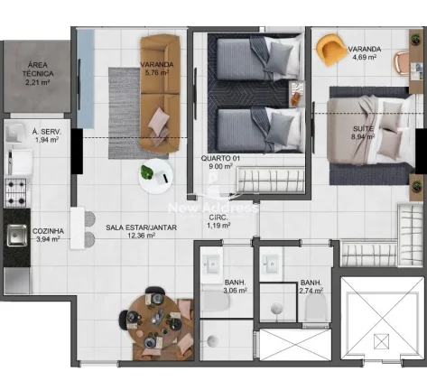 Imagem Apartamento 2 Quartos na quadra do mar da Praia de Itaparica - Vila Velha/ES