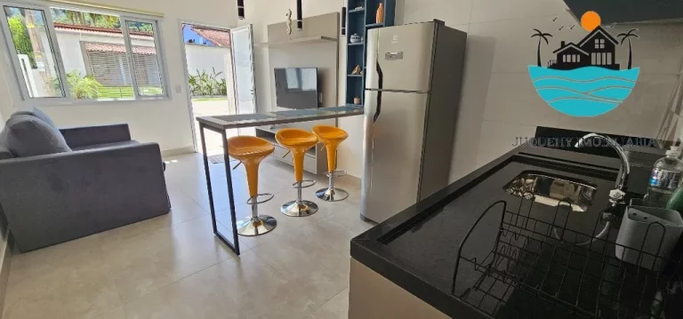 Imagem Aluguel Flat 45m² Térreo, 1 Vaga auto, piscina coletiva. | Juquehy Imobiliária