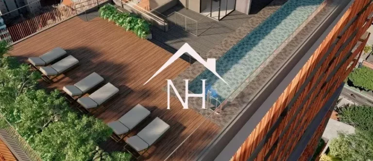 Imagem Studio de 27m com dormitório e terraço, coworking, deck molhado, solarium, espaço gourmet, fitness, sauna, lavanderia, piscina, lounge externo