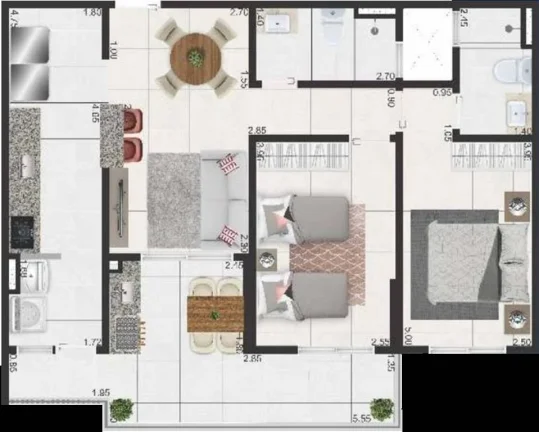 Imagem APARTAMENTO COM 79.73 m² - CAIÇARA - PRAIA GRANDE SP