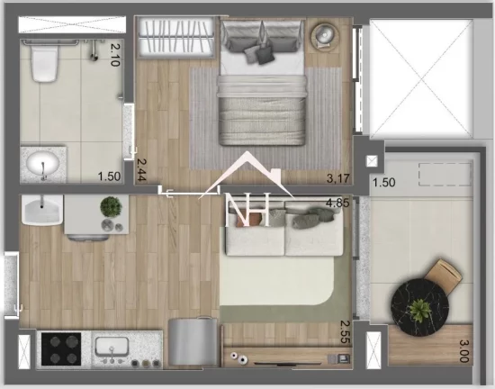 Imagem studio em Alto da Boa Vista 32m c/ dormitório, terraço, Brinquedoteca, Piscinas, salão de jogos e festas, playground, academia, lobby, espaço gourmet