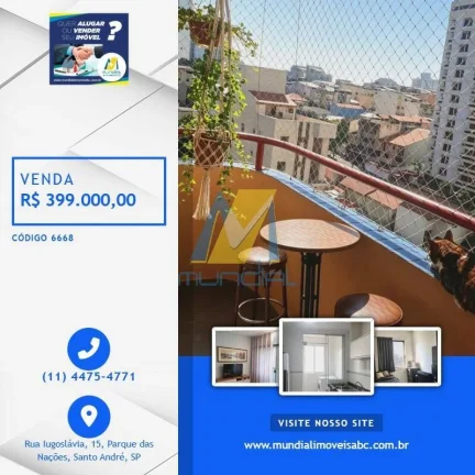 Imagem Apartamento à Venda no Parque das Nações | 78m² | 3 Dormitórios e 2 Vagas