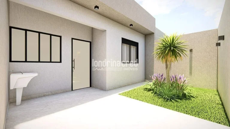 Imagem Casa térrea em construção no Condomínio Morada das Flores – Cambé/PR, 3 dormitórios (1 suíte), 2 banheiros, 1 vaga de garagem, acabamento moderno
