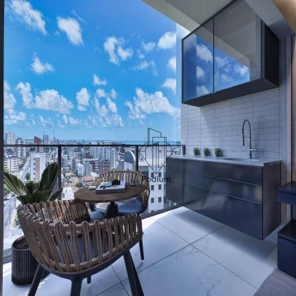 Imagem Apartamentos com varanda / sacada gourmet a 400m da praia de Intermares - AP2076