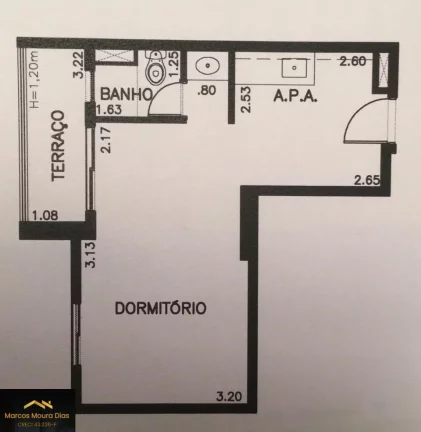 Imagem Studio no Tatuapé 34m² , Banheiro com Janela. Perto do Shopping.