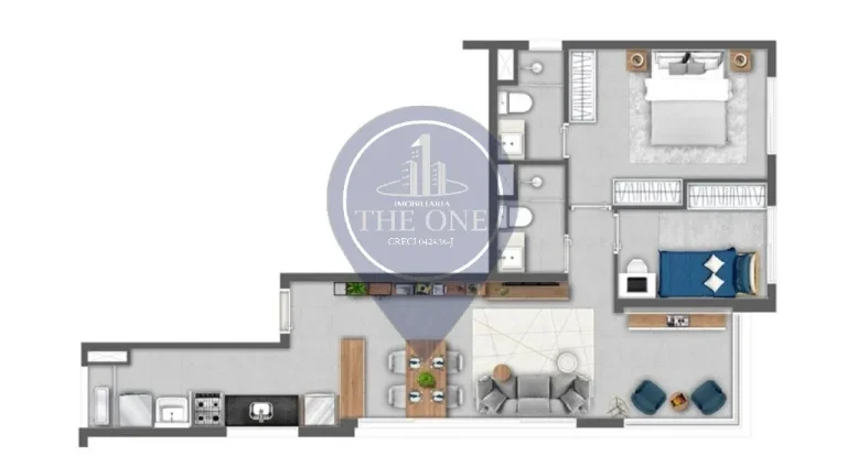 Imagem Apartamento de 2 quartos para locação em Pinheiros, São Paulo-SP: 1 sala, 2 banheiros, 1 vaga de garagem, 65m² de área.