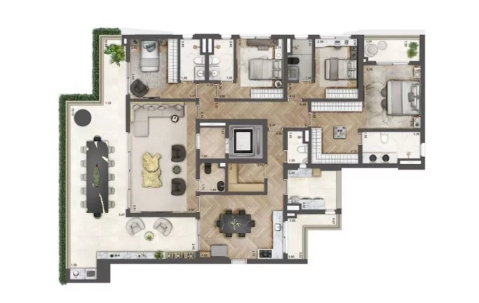 Imagem Luxuoso apartamento de 4 quartos na Chácara Klabin, São Paulo-SP 4 suítes, 3 vagas de garagem e 246,00 m² de área CONDOMÍNIO SOLEIL BY BOCA DO LOBO