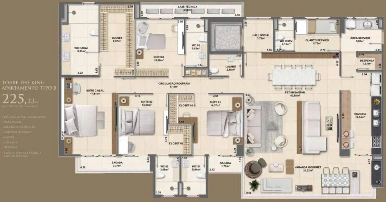 Imagem Apartamento 4 dormitórios para Venda em Teresina, Jóquei, 4 dormitórios, 4 suítes, 5 banheiros, 4 vagas